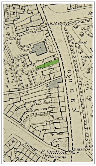 More detailed map of Camberwell Green showing individual house plots and the High Street marked as 'Green'.  